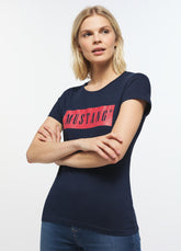 T-Shirt Damski Mustang Alina C Logo Tee Blue Nights 1013220 4085